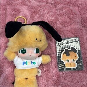 Plush Character Keychain with Black and Yellow Accents